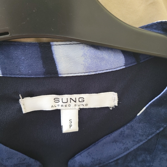 Alfred Sung shirt size US S navy with more colors at front - Picture 3 of 4